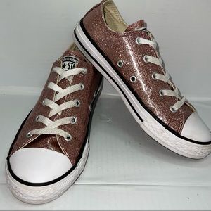 Converse Chuck Taylor ROSE GOLD Glitter Juniors Casual Shoes 3